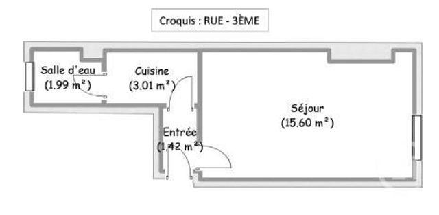 Appartement F1 à vendre - 1 pièce - 22.02 m2 - PARIS - 75011 - ILE-DE-FRANCE - Century 21 Agence De La Mairie